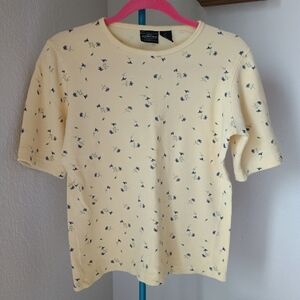 Vintage Sonoma Butter Yellow Floral Shirt